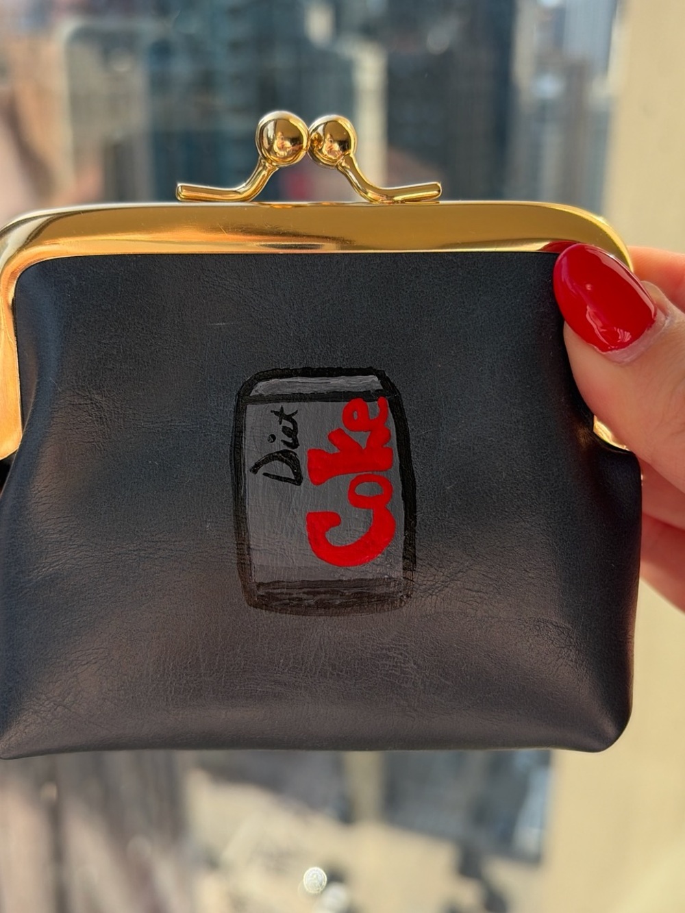 Hand painted coin purse! Diet Coke